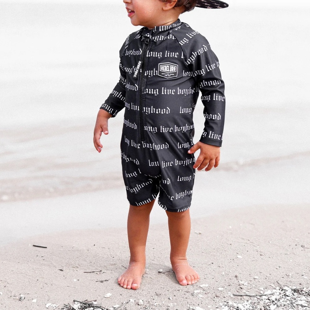 Rebel Bro UPF50+ SWIM ROMPER IN LONG LIVE BOYHOOD 0-6 months